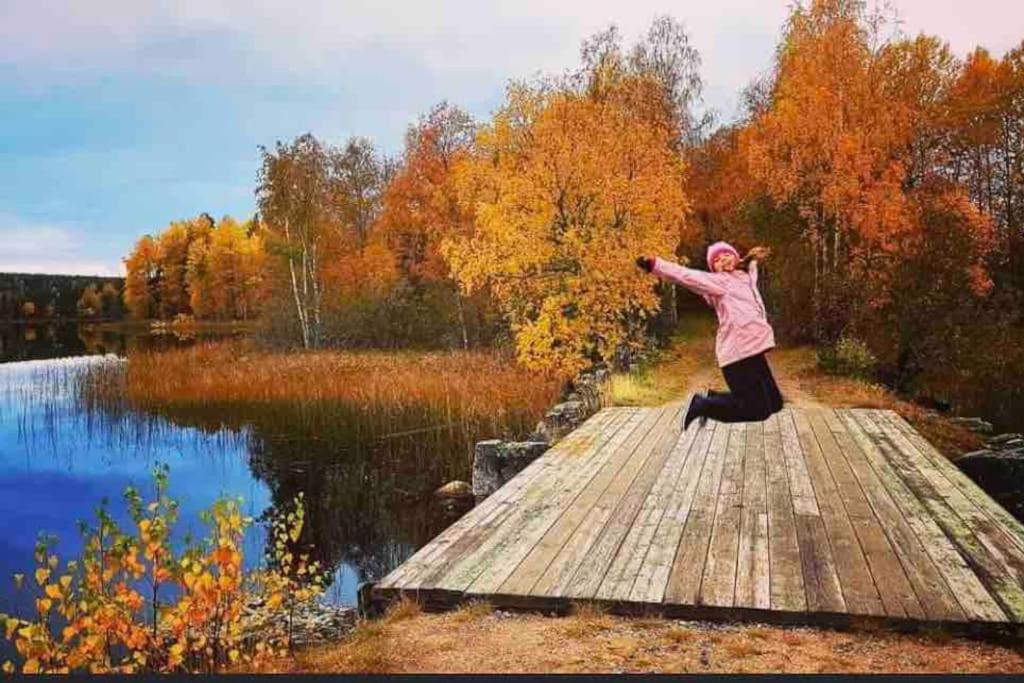 Egen Stuga Och Vedeldad Bastu Linghed Exteriör bild